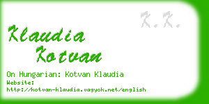 klaudia kotvan business card